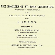 Title Page, Chrystostom’s Homlies on Romans