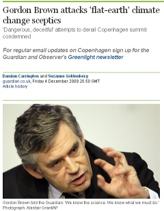 Gordon Brown begs the question: "We know the science."